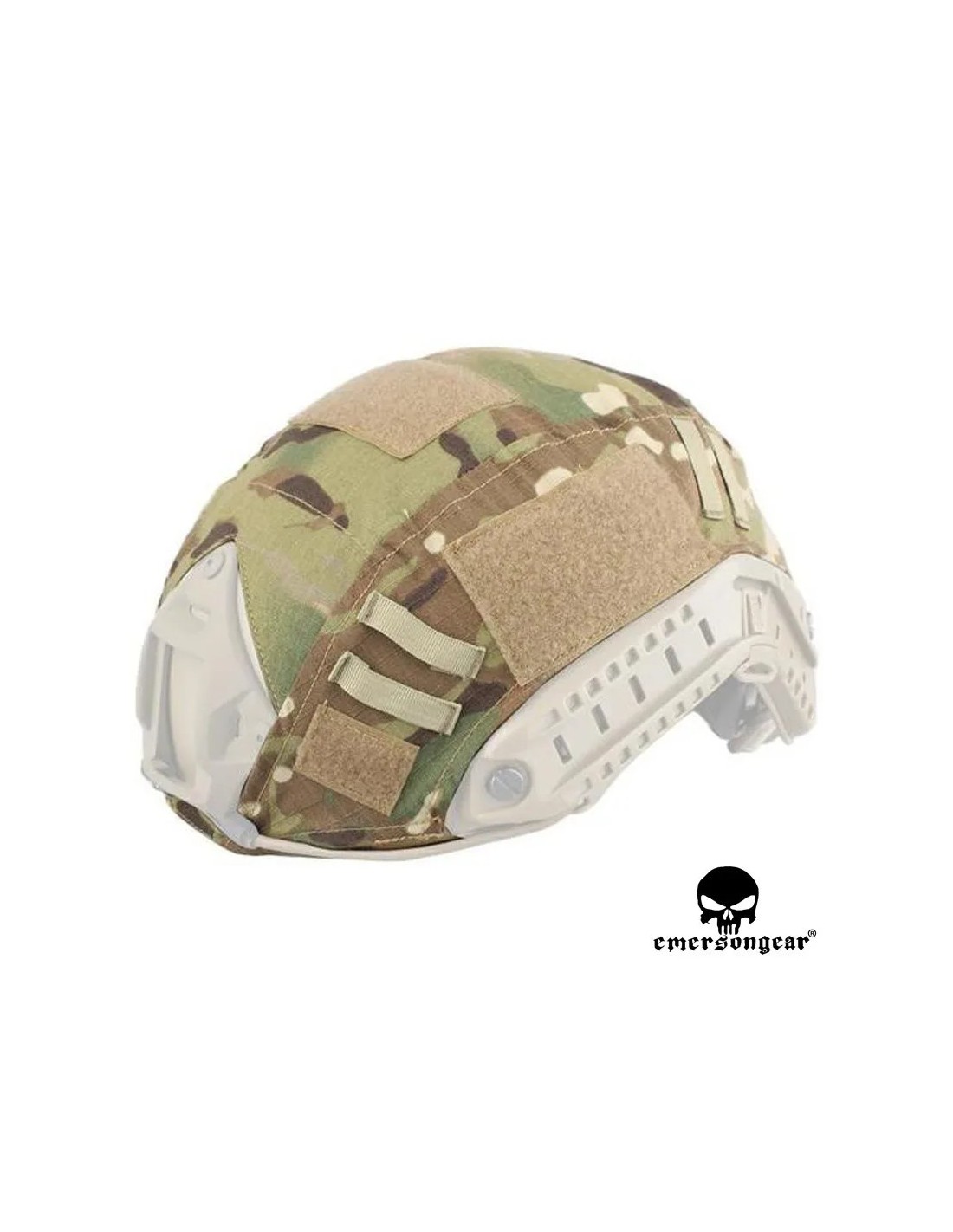 Funda para casco táctico con 6 velcros para parches Multicam
