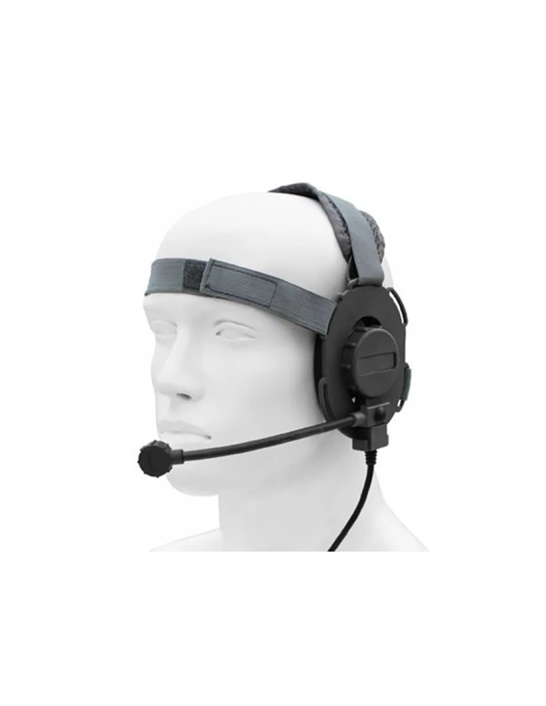 EQUIPO DE COMUNICACIONES CON ARNÉS AJUSTABLE Y MICROFONO FLEXIBLE GRIS