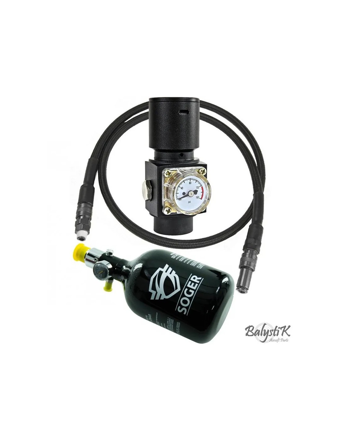 Pack REGULADOR HPA HPR800C V3 + LÍNEA DE AIRE HPA TRACENADA + BOTELLA HPA 0.44L CON REGULADOR DE ACERO