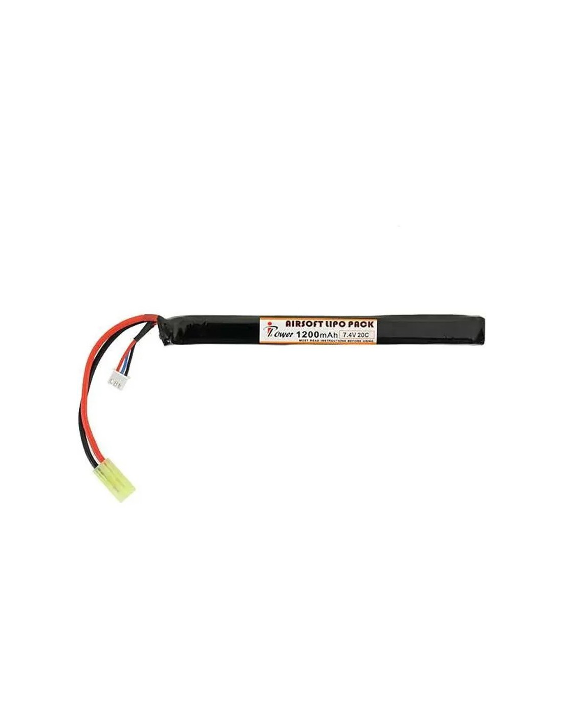 BATERÍA 7.4V 1200mAh 20C formato stick conector Tamiya pequeño Carbón