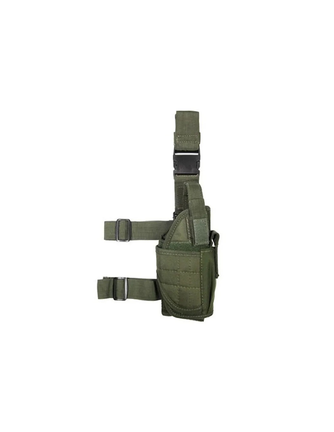 Pistolera de pierna universal ajustable con portacargador Verde