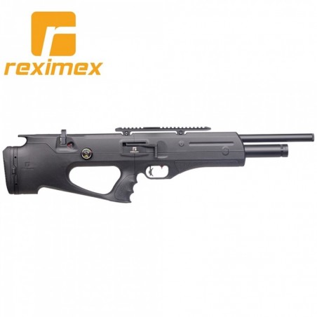 Carabina PCP Reximex Apex calibre 6,35 mm. Sintética Negro. 24 julios.