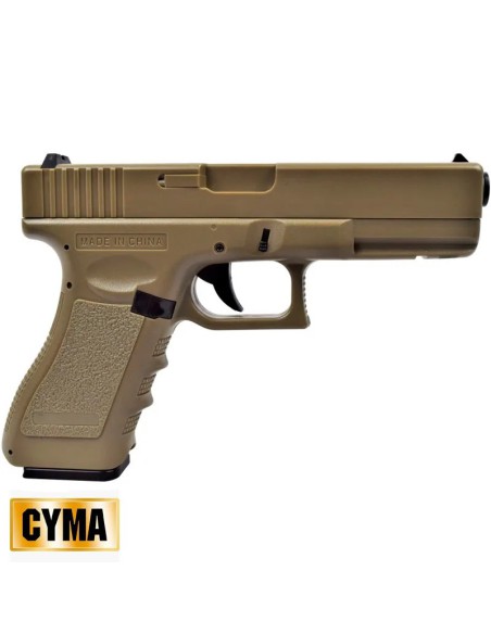 pistola-electrica-cyma-c18-version-mosfet-tan-vista-frontal