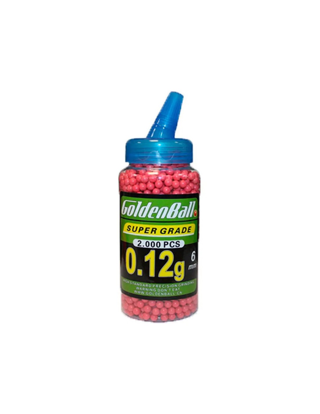 BOLAS PARA AIRSOFT 6MM 0,12G 2000 UNIDADES ROJO