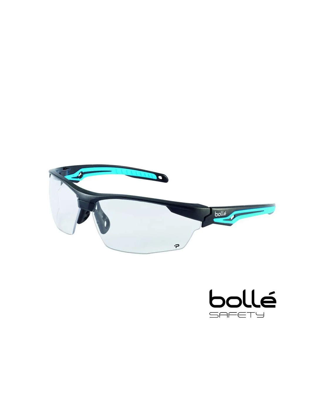 Gafas de protección envolventes lente incolora puente nasal antideslizante patillas coinyectadas policarbonato y elastómero termoplástico patillas flex 160 grados tratamiento Platinum