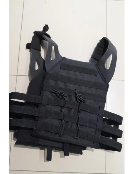 CHALECO PLATE CARRIER NEGRO DELTA TACTICS V18 + 2 PLACAS DE PROTECCION DUMMY