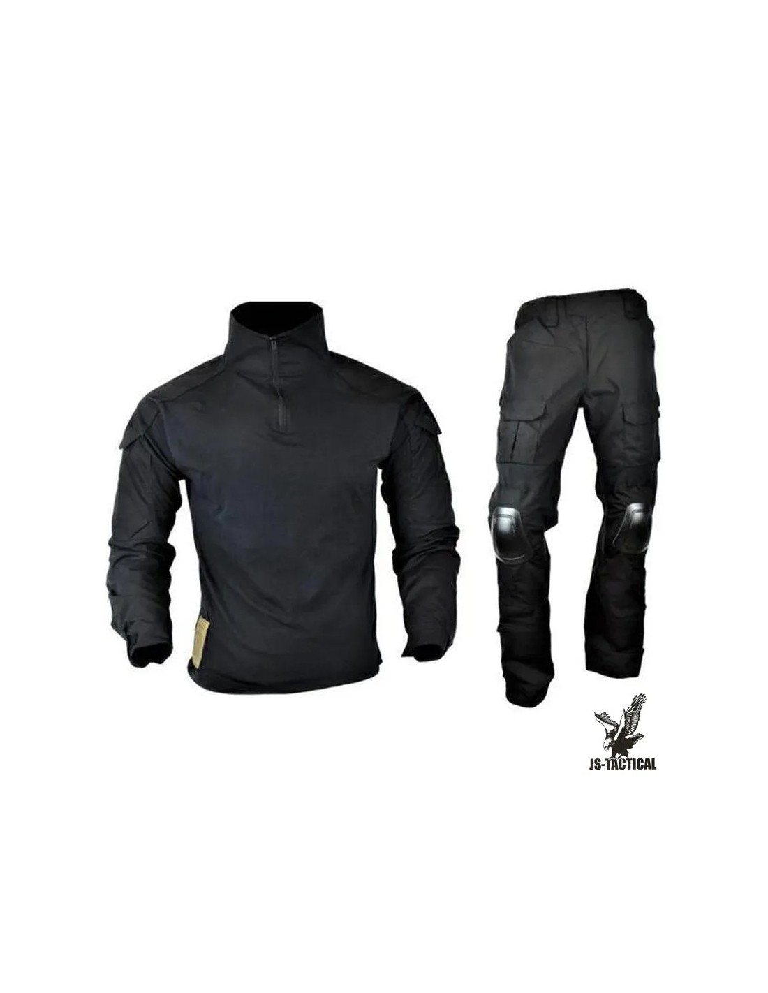 Uniforme táctico camiseta y pantalón con rodilleras desmontables y múltiples bolsillos talla grande