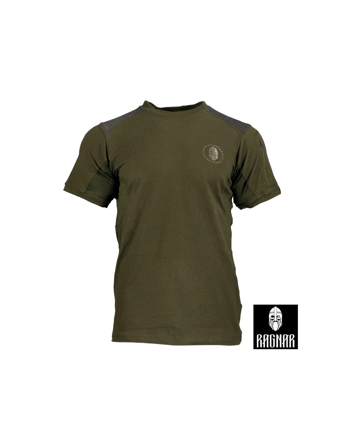 Camiseta bicolor técnica con bolsillo de cremallera en manga y panel de ventilación