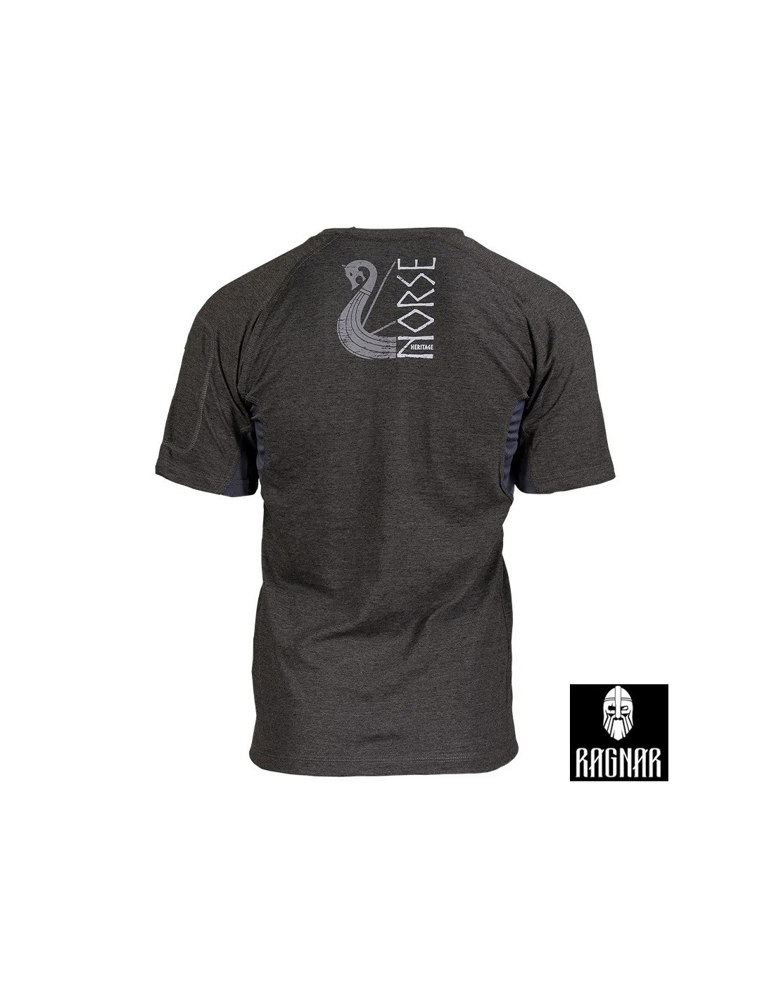 Camiseta nórdica Æsir con runas Futhark bolsillo con cremallera en manga y ventilación en axilas
