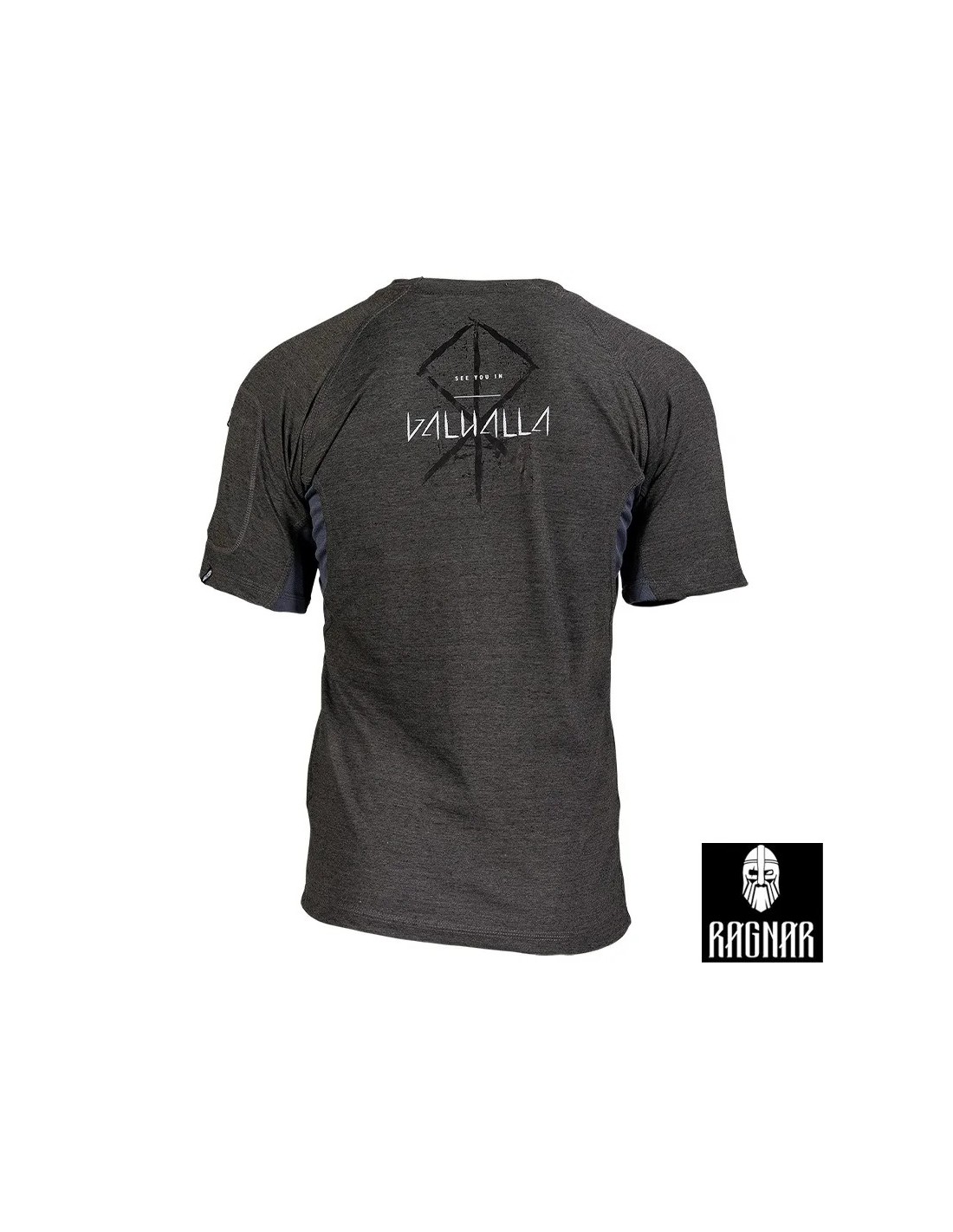 Camiseta Aesir runas futhark algodón vigoré con bolsillo de cremallera en manga