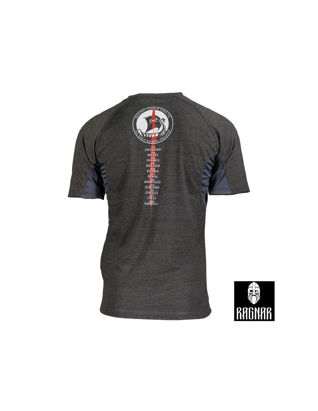 Camiseta AESIR mitología nórdica con runas bolsillo con cremallera y ventilación en axilas