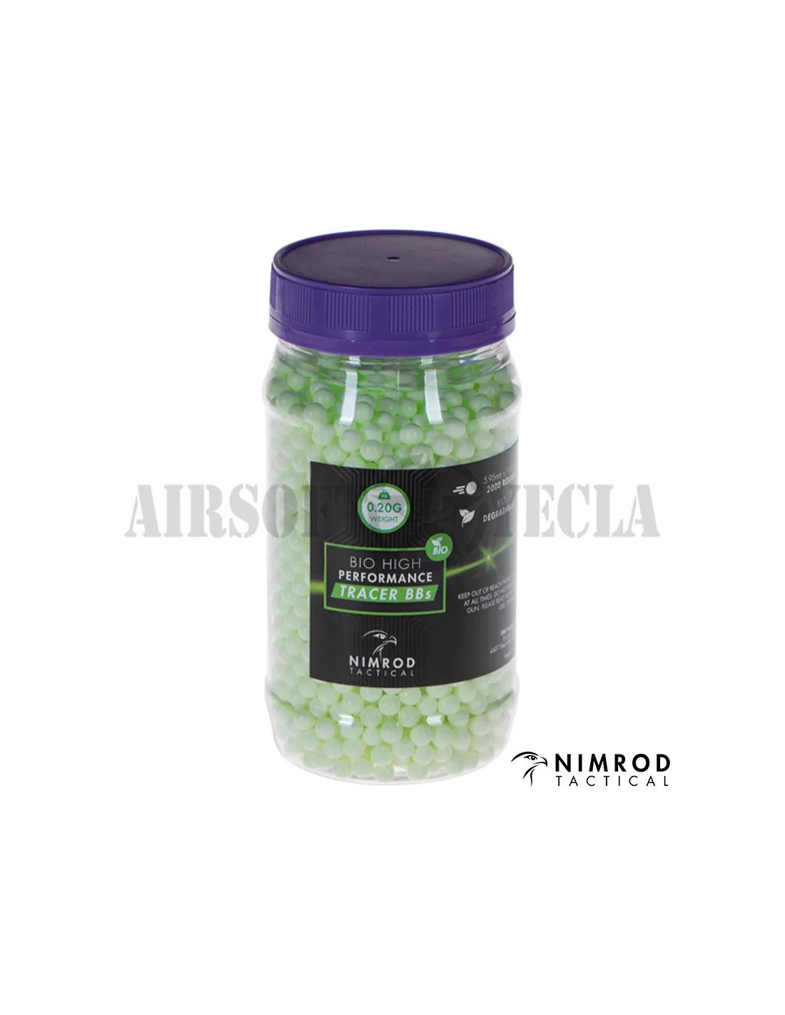 BOLAS 6MM 0,20G 2000 UNIDADES TRAZADORAS VERDE