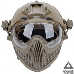 Casco tipo Fast y mascara tan Delta Tactics AC13145 gafas mascaras