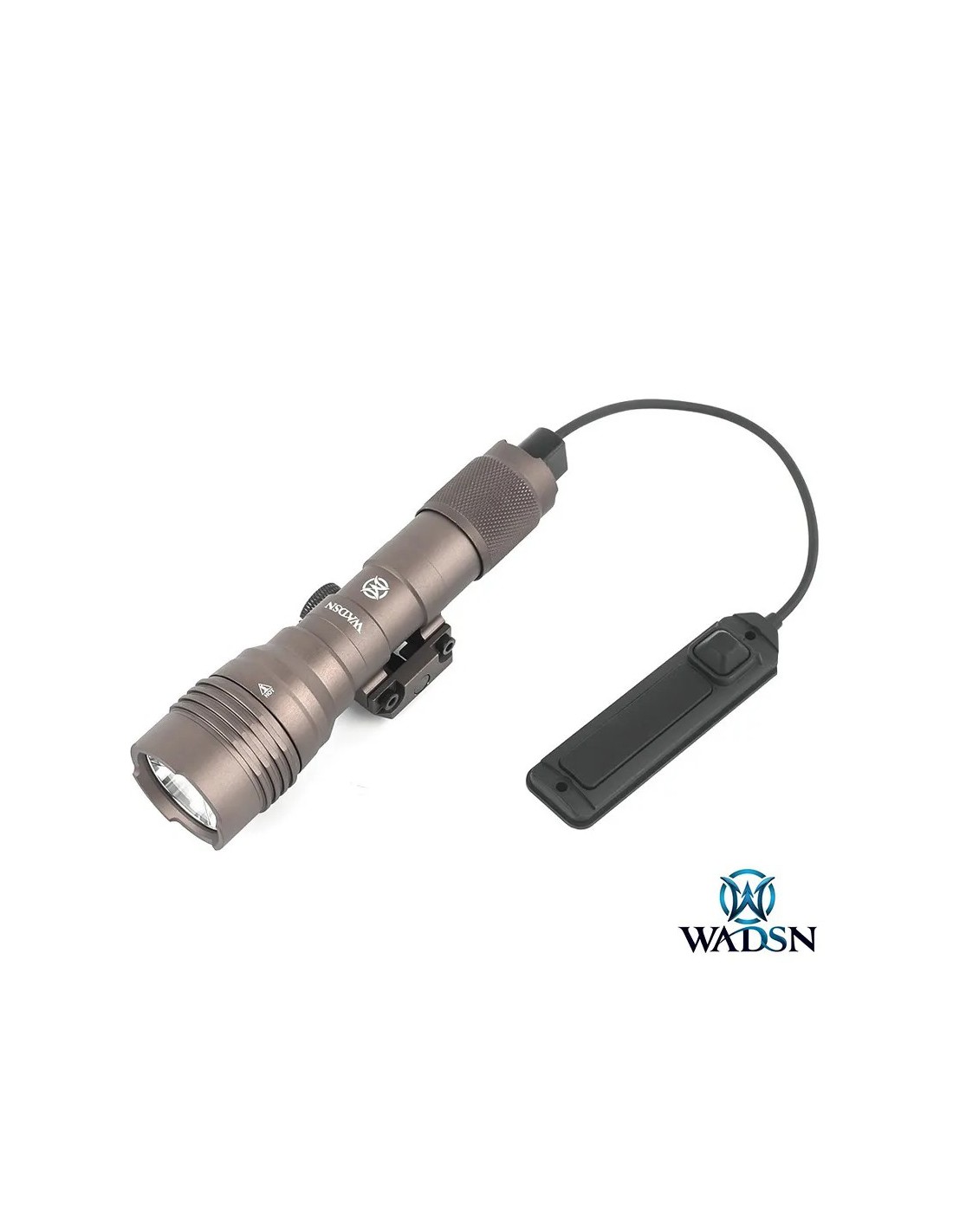 LINTERNA LED 500 LÚMENES CUERPO METÁLICO ALUMINIO MONTAJE A PRESIÓN RIEL 20 MM CONTROL REMOTO Tan