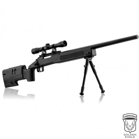 Pack sniper tipo M40 muelle 1.9J + bípode + visor 4x32 - GOLDEN EAGLE