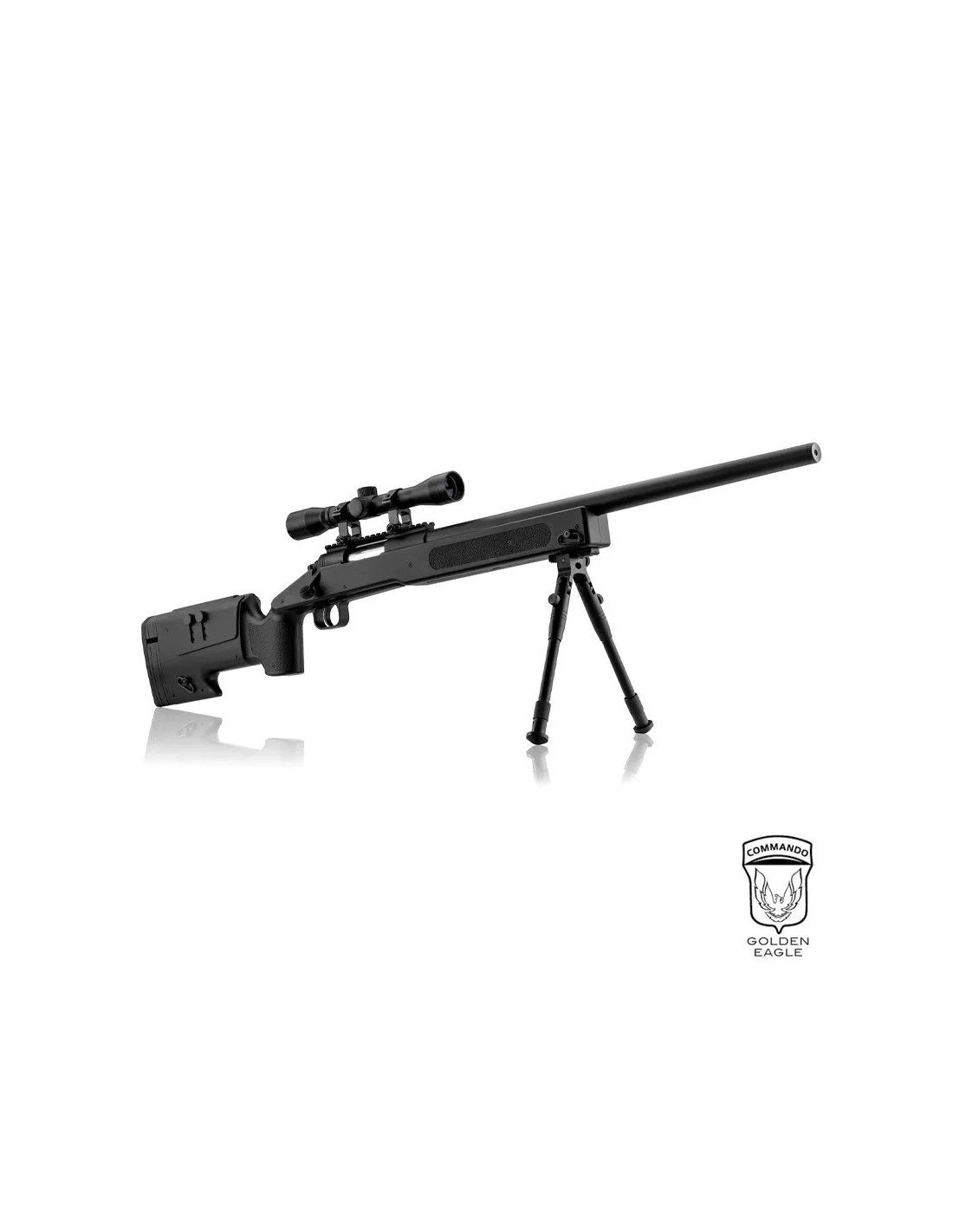 M40 con visor 4x32, bípode y culata ajustable