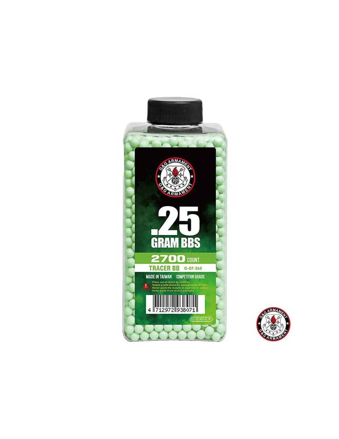 BOLAS TRAZADORAS 0.25G 2700 UNIDADES VERDE