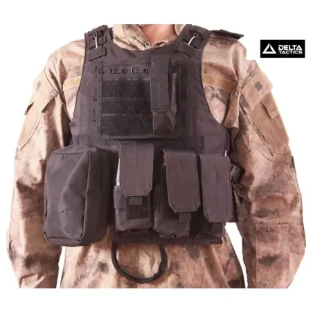 CHALECO PLATE CARRIER NEGRO - DELTA TACTICS V07 - AirSoftYecla.es