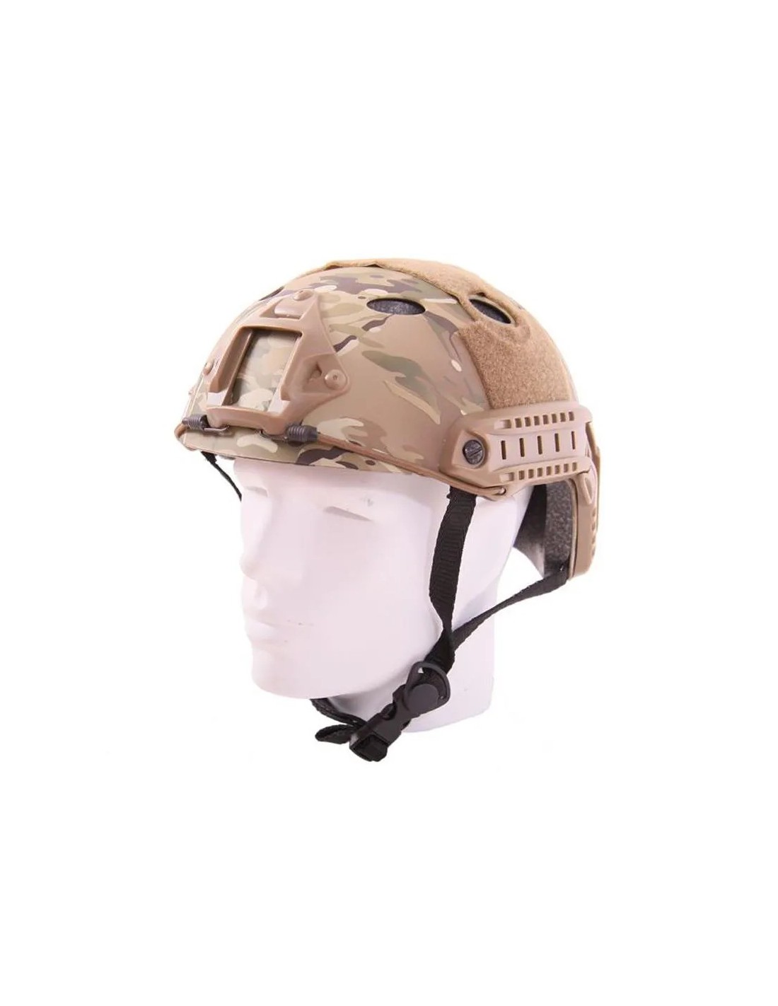 Casco modular con monturas Picatinny y visera Tan
