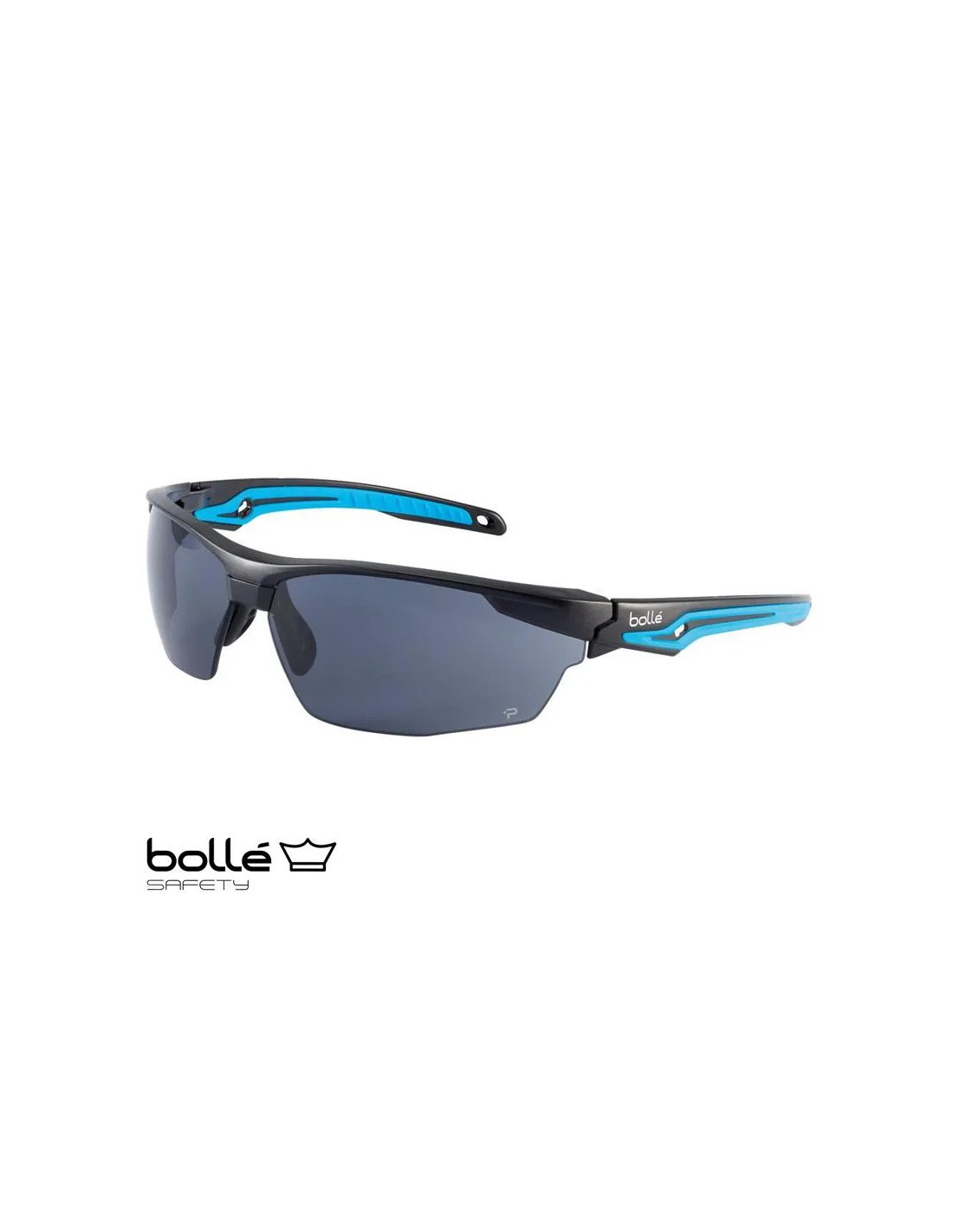 Gafas de protección envolventes con tratamiento platino antirayado antirreflejo puente antideslizante patillas flexibles 160 grados Ahumado