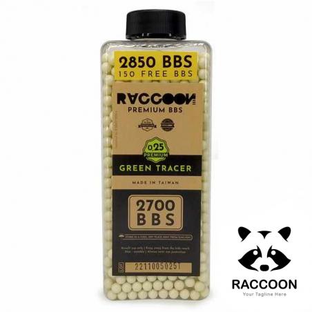RACCOON PREMIUM BBS - 0.25G GREEN TRACER - 2850 BBS