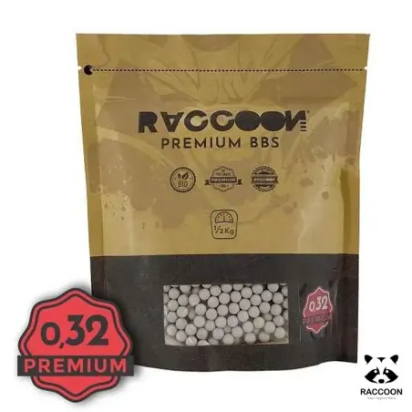 RACCOON PREMIUM BIO BBS - 0.32G 1/2KG - AirSoftYecla.es