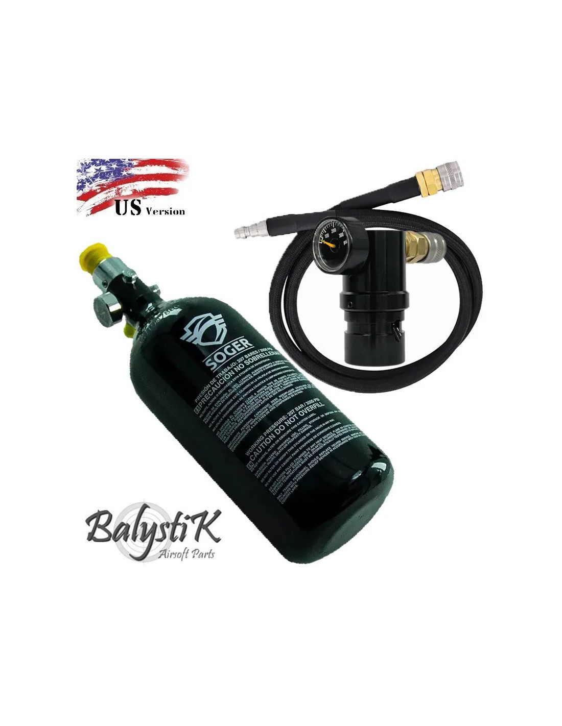 Pack Regulador SMR200 + Botella HPA 0.8L + Línea trenzada de nylon MacroFlex