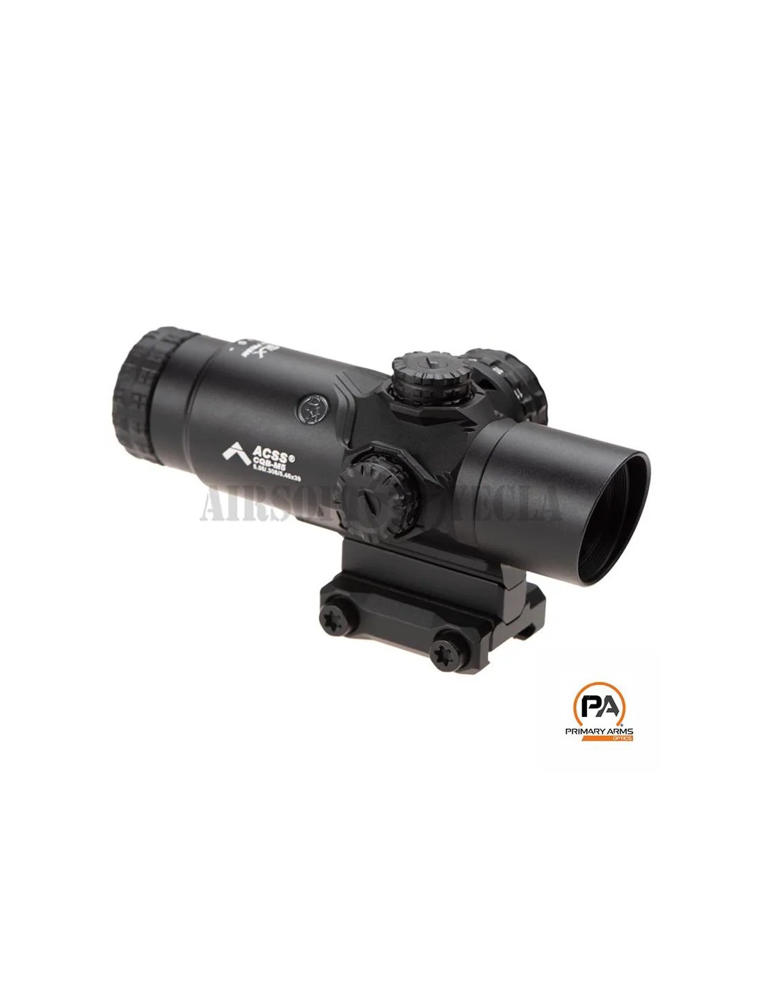 MIRA DE PRISMA 2X RETÍCULO CHEVRÓN ACSS CQB-M5 COMPENSACIÓN DE CAÍDA AJUSTE 1/4 MOA 40 MOA ELEVACIÓN LENTE 24 MM RECUBRIMIENTO ANTIRAYADURAS Y ANTIRREFLEJOS IP67 ACTIVACIÓN POR MOVIMIENTO ALIVIO OCULAR 3,5 PULGADAS BATERÍA CR2032