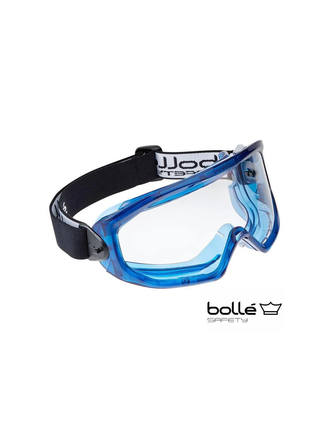 Gafas de seguridad panorámicas ventiladas con cinta regulable Azul