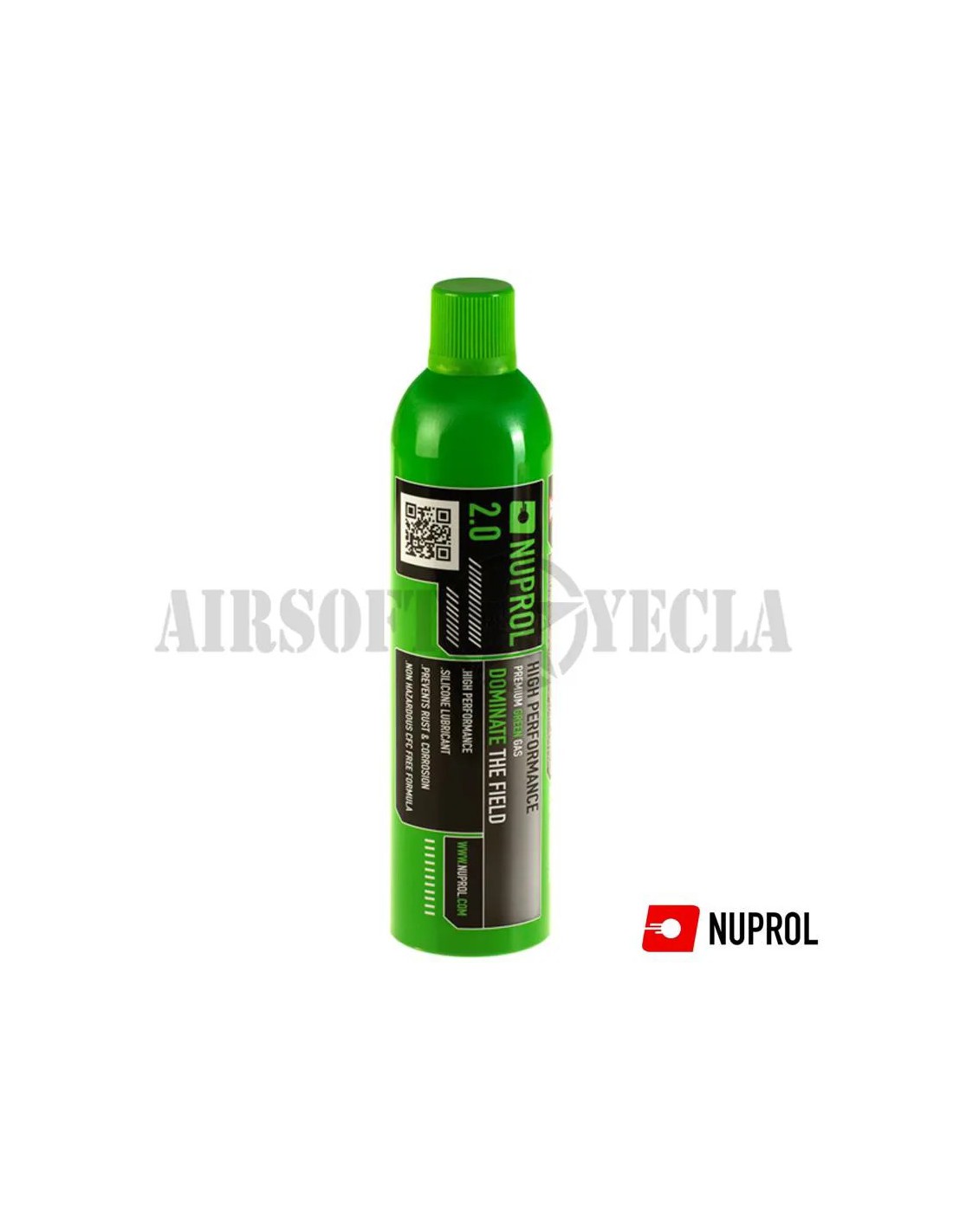 GAS GREEN GAS 600 ML 12 KG 170,68 PSI 11,76 BAR CON SILICONA Y LUBRICANTE UPL PARA RÉPLICAS PLÁSTICAS
