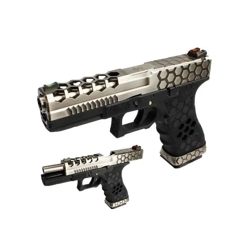 PISTOLET ARMORER WORKS G17 HEX-CUT NOIR-ARGENT PISTOLET ARMORER WORKS G17 HEX-CUT NOIR-ARGENT