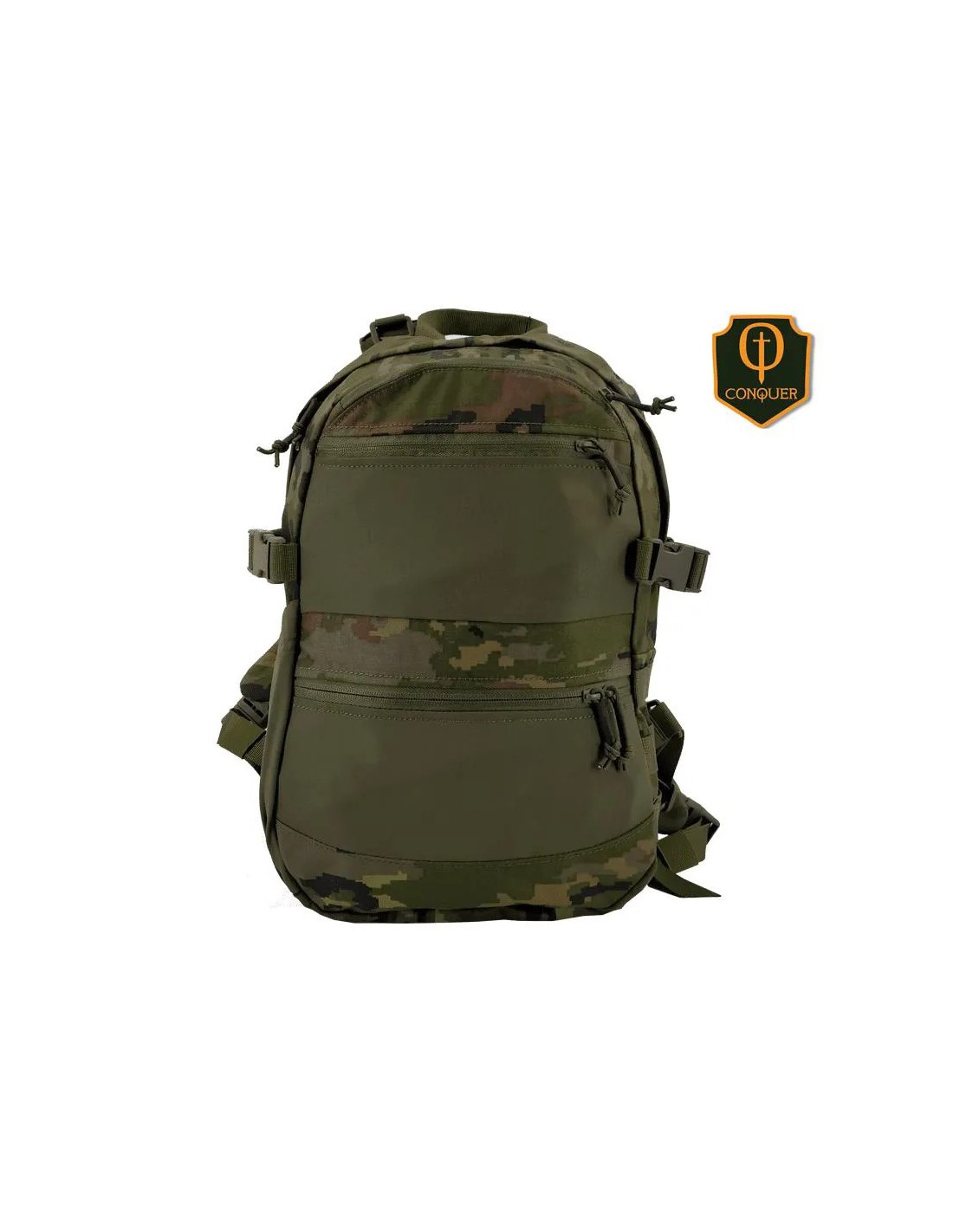 Mochila táctica modular con sistema MOLLE y múltiples compartimentos