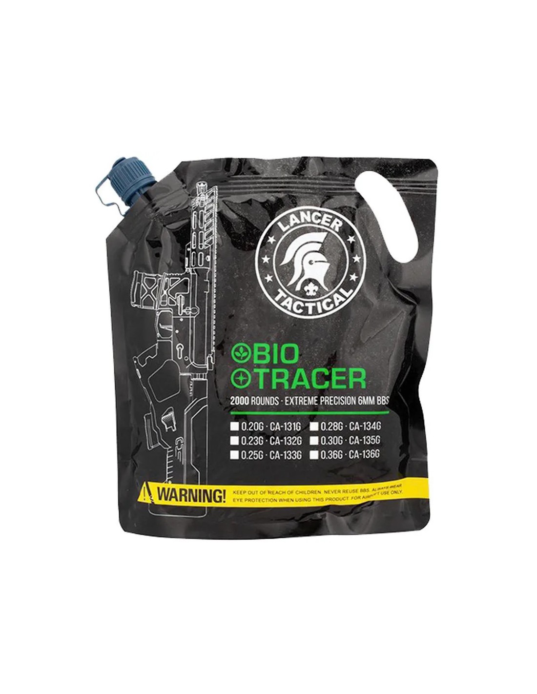 BOLAS TRAZADORAS BIODEGRADABLES 5.95MM 0.28G 2000 UNIDADES VERDE