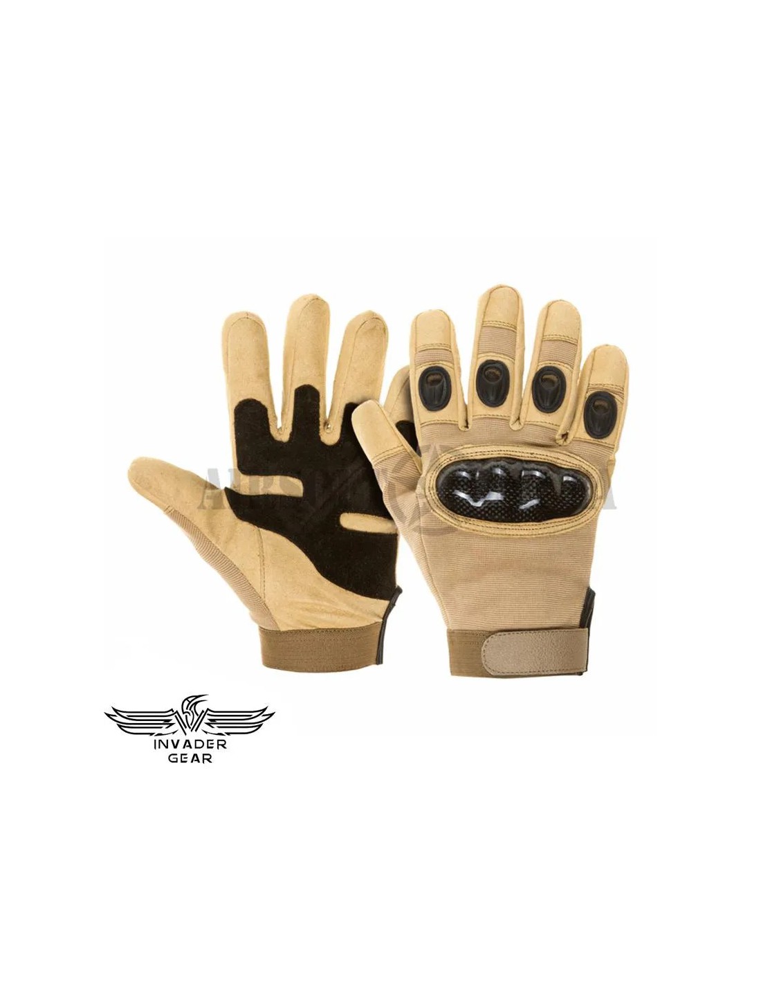 Guantes de protección con refuerzo en nudillos y palma Coyote