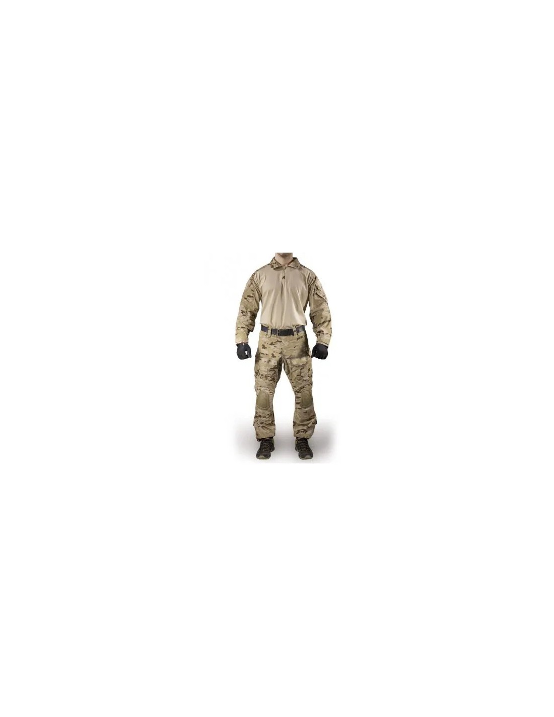 Uniforme de Combate Táctico Conjunto Camiseta y Pantalón con Porta Rodilleras y Bolsillos Cargo