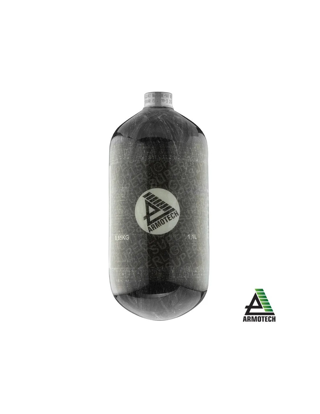 BOTELLA Kevlar Supra 1,1 litros 4500 PSI 300 bar 650 g diámetro 100 mm altura 220 mm vida útil 10 años reexaminado cada 5 años