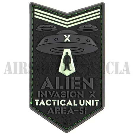 PARCHE DE GOMA ALIEN INVASION X VERDE - AirSoftYecla.es