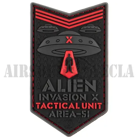 PARCHE DE GOMA ALIEN INVASION X ROJO - AirSoftYecla.es