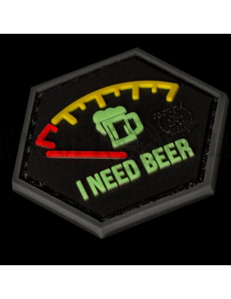 parche-goma-i-need-beer-rojo-vista-atras