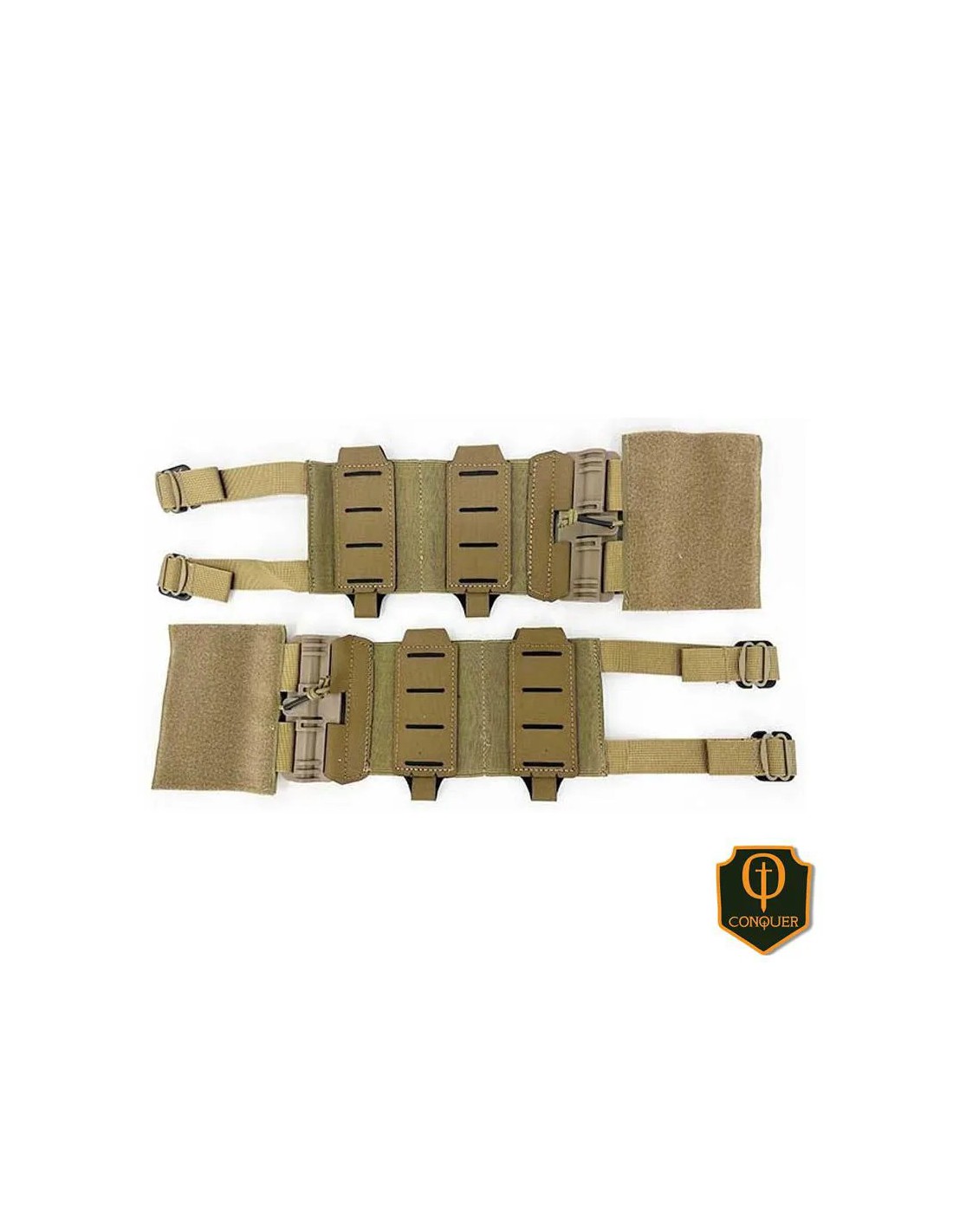 Panel lateral elástico para chaleco con ajuste S a XL, enganche QD integrado y alojamiento para dos cargadores