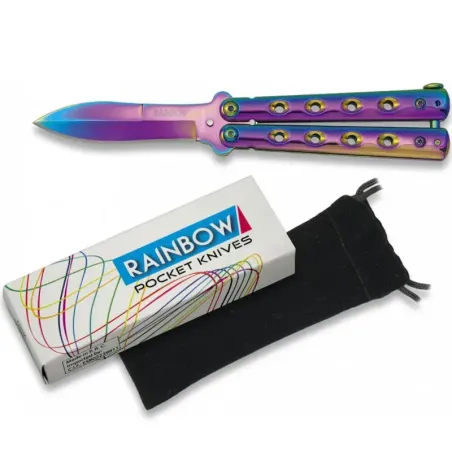 Navaja Mariposa Rainbow 7.2 cm - AirSoftYecla.es