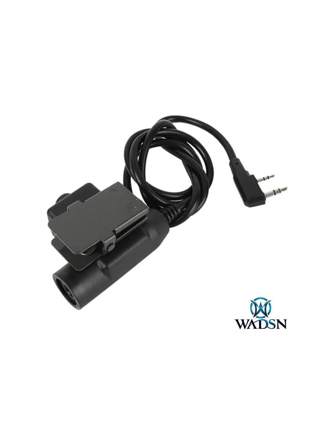 Pulsador PTT U94 estándar militar para auriculares con clip trasero metálico