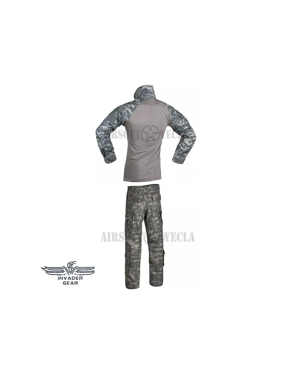 CONJUNTO DE COMBATE SUDADERA Y PANTALÓN CON REFUERZO DE RODILLAS Y MÚLTIPLES BOLSILLOS ACU