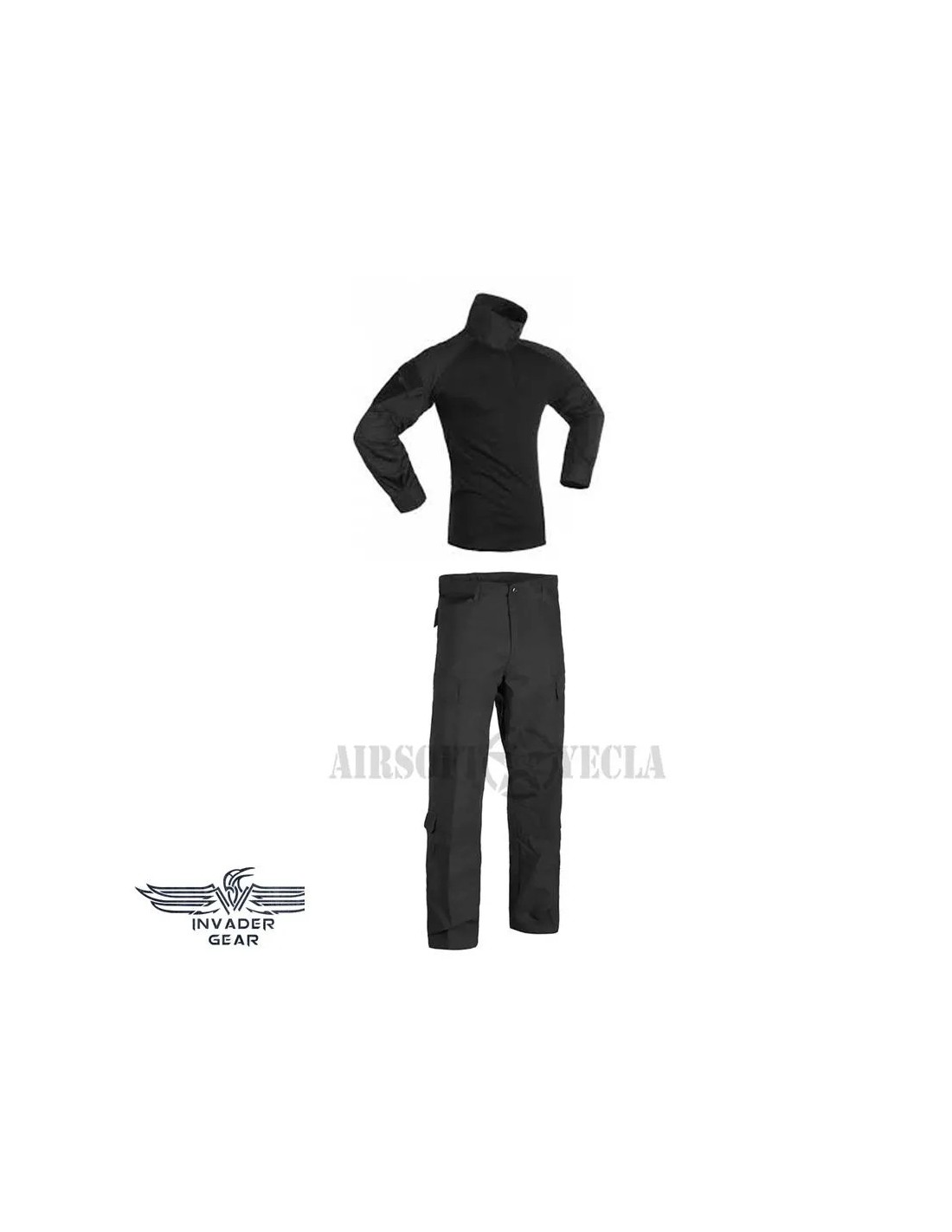 Conjunto de combate sudadera y pantalón de tejido resistente y de secado rápido con refuerzo en rodillas y múltiples bolsillos