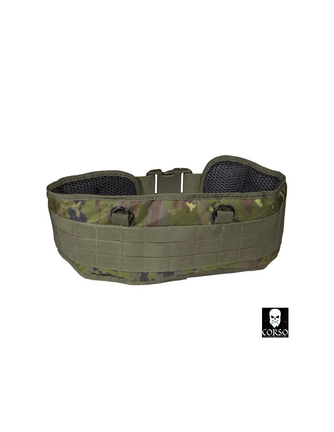 CEÑIDOR TÁCTICO MOLLE CON SOPORTE LUMBAR ACOLCHADO Y AJUSTE RÁPIDO NYLON 500D