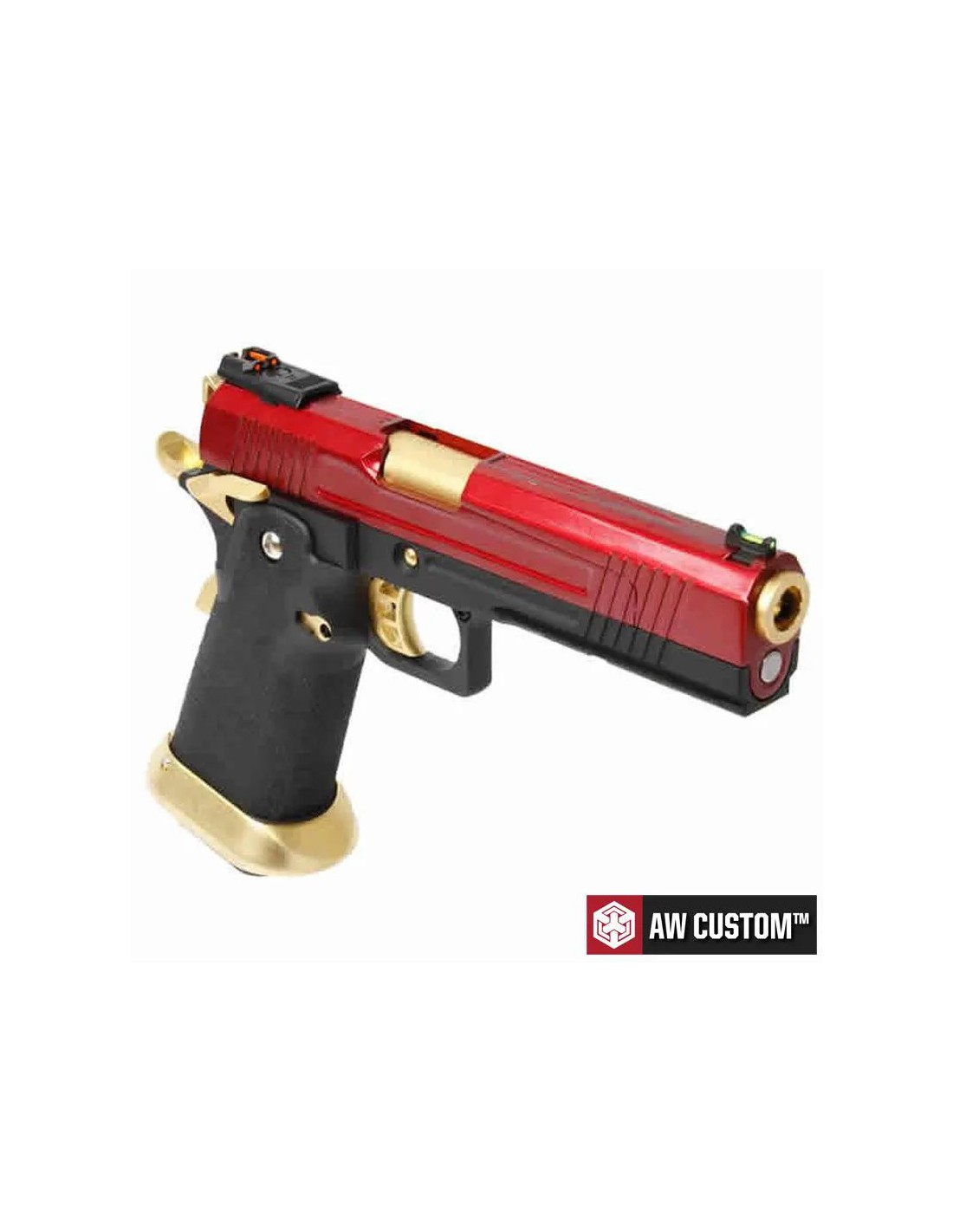 Colt 1911 Split Slide Personalizado con Placa para Punto Rojo y Miras de Fibra Óptica