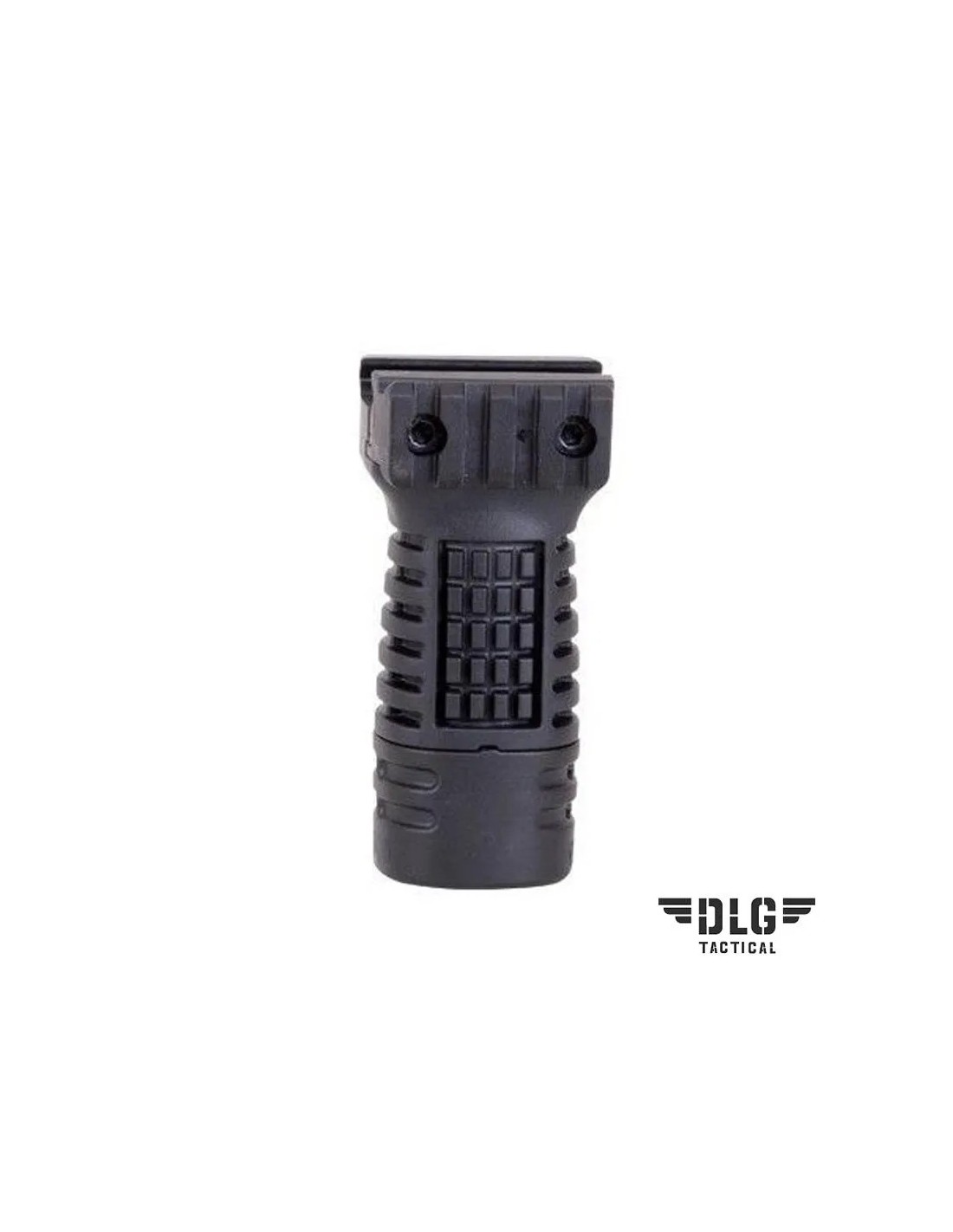 EMPUNADURA VERTICAL ERGONÓMICA LONGITUD MEDIA CON COMPARTIMENTO PARA BATERÍAS Y KITS DE LIMPIEZA PARA CARRIL PICATINNY