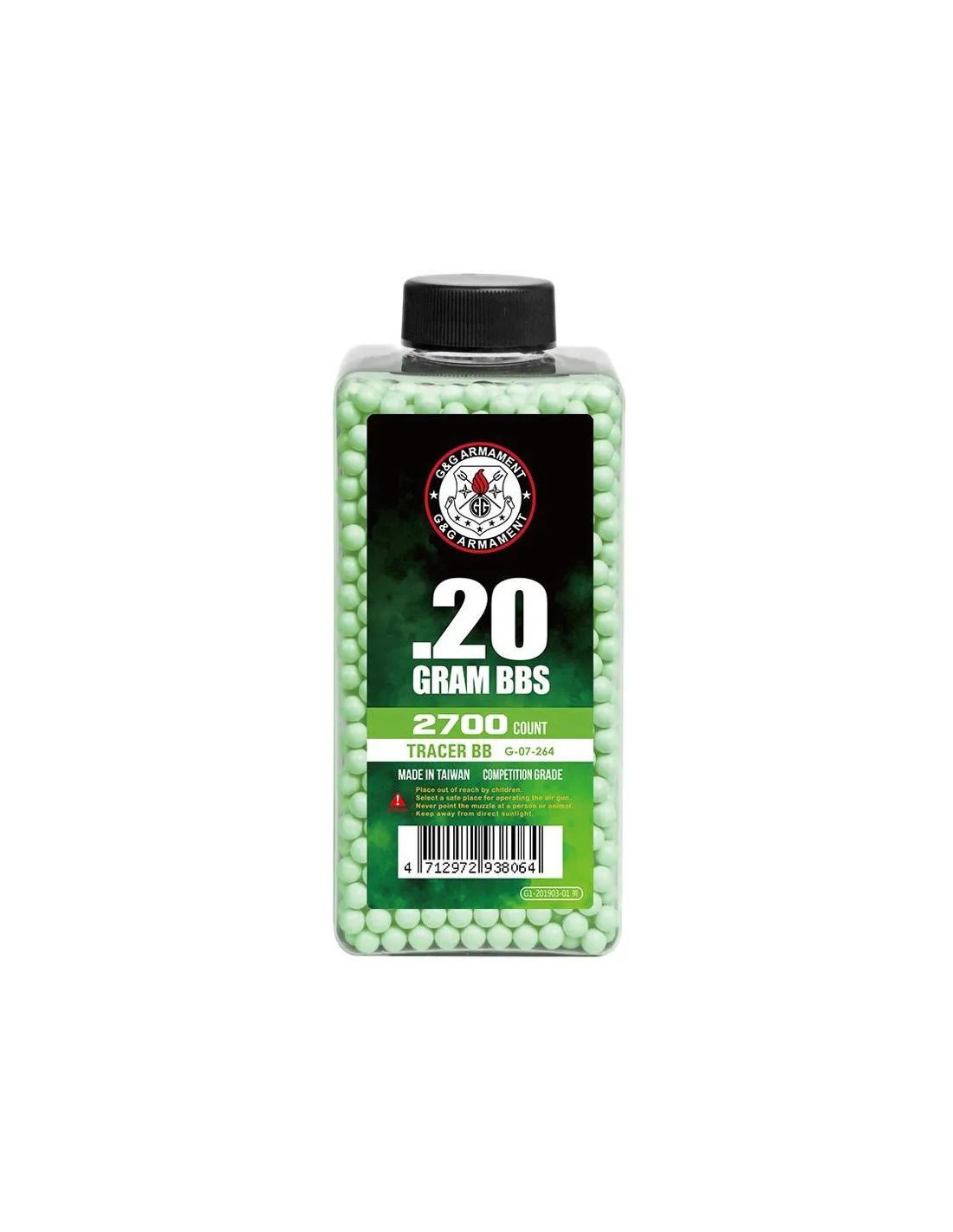 BOLAS TRAZADORAS 5.95MM 0.20G 2700 UNIDADES VERDE