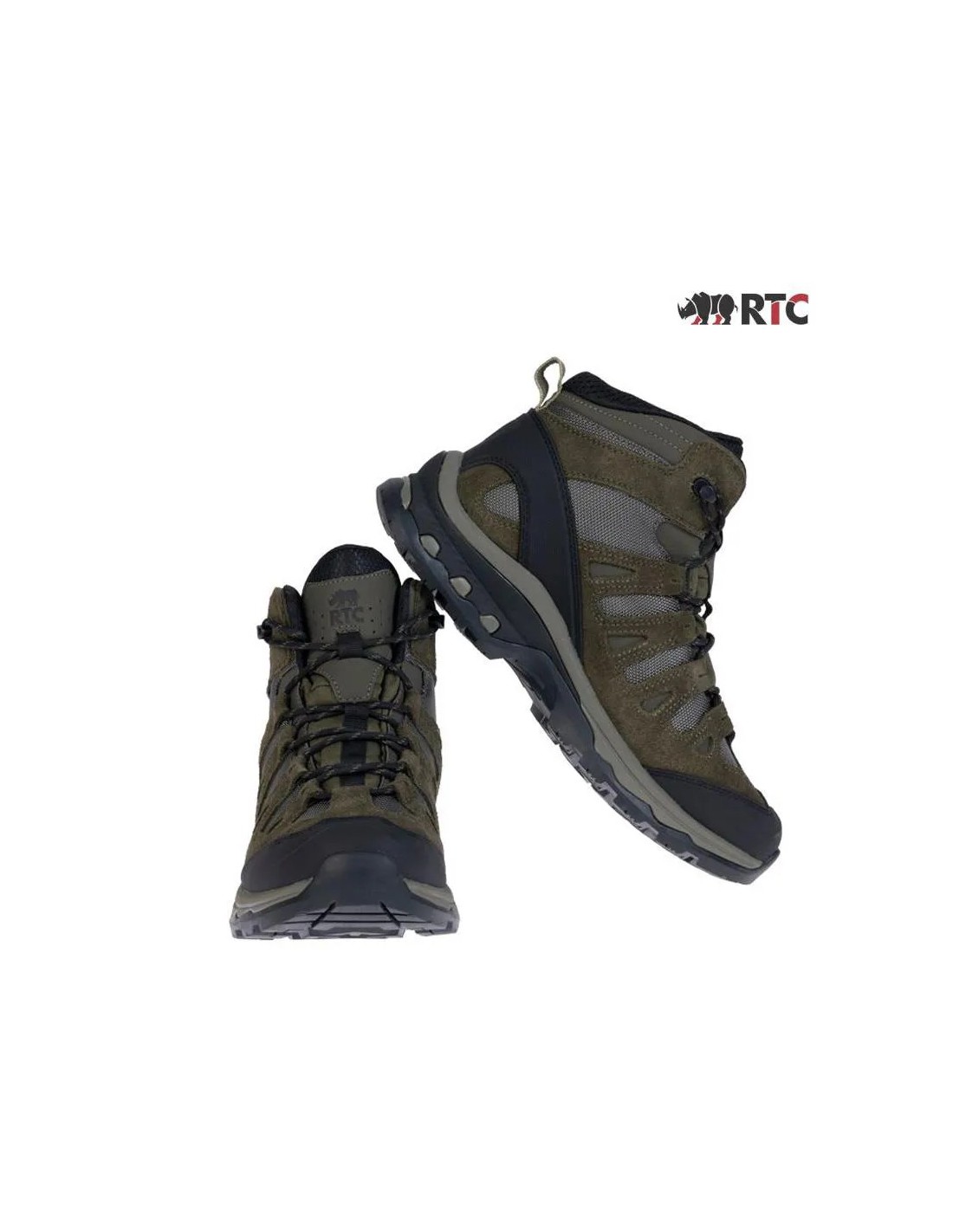 BOTAS DE CAÑA MEDIA 6 PULGADAS IMPERMEABLES PARA USO MILITAR CAZA Y SENDERISMO OLIVA