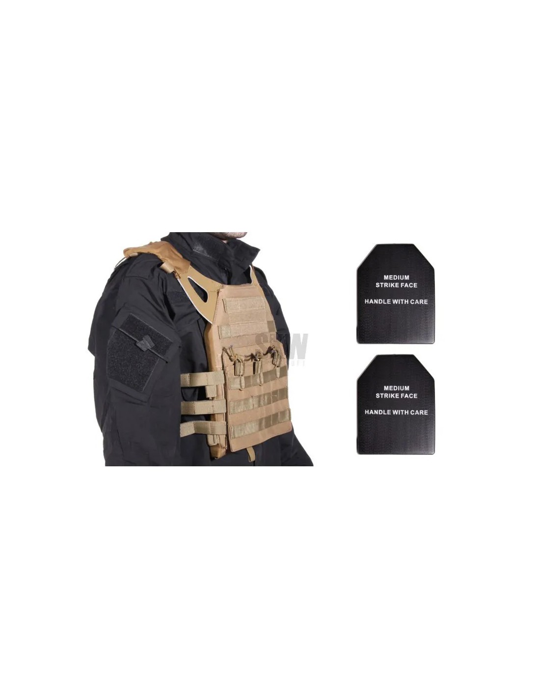 Chaleco porta placas ultraligero para airsoft Tan